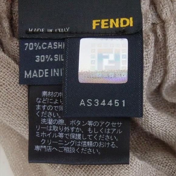 FENDI Sellaria Flower Fur Stall Cashmere/Silk Blend Scarf - Picture 5 of 16